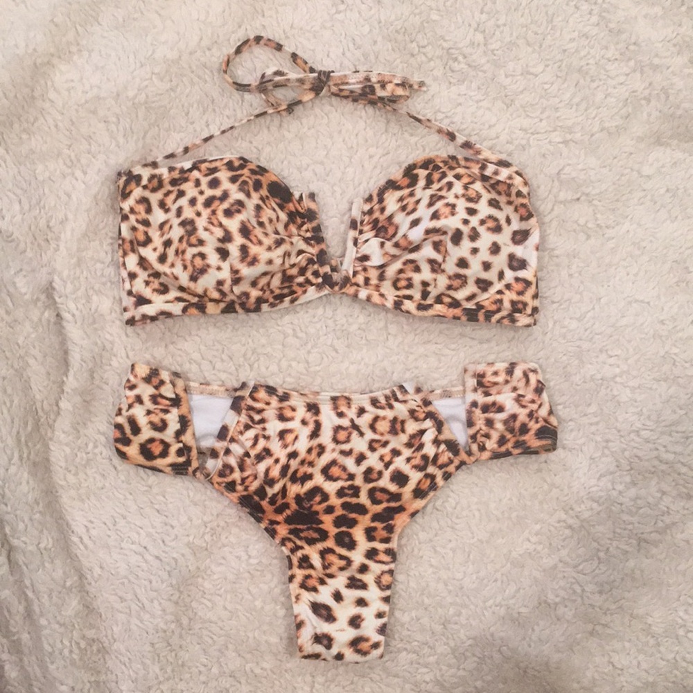 Zaful Leopard Cheetah Animal Print Bikini Swimsuit